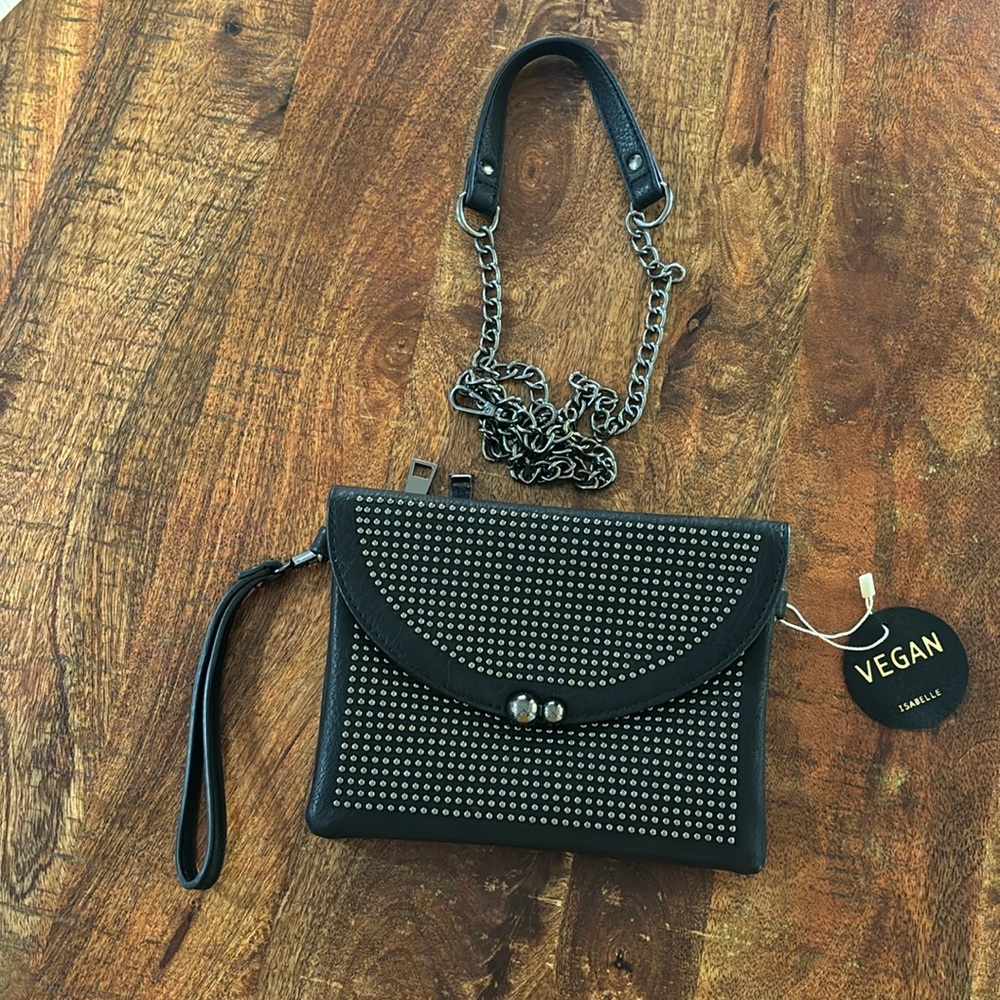 NWT Isabelle Black Studded Crossbody Bag